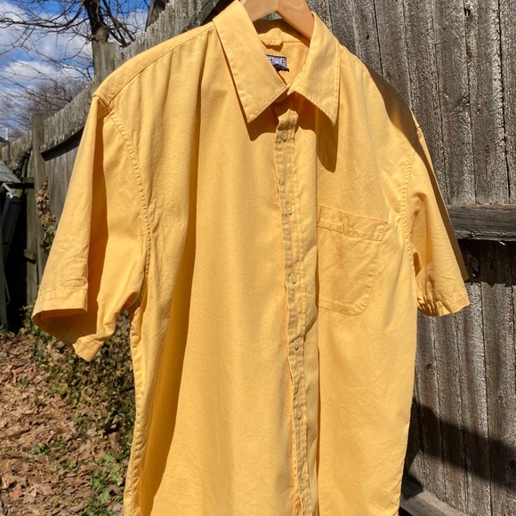 Structure Other - Vintage 1990s Structure Butter Yellow Cotton Shirt Men's XL Short Sleeves